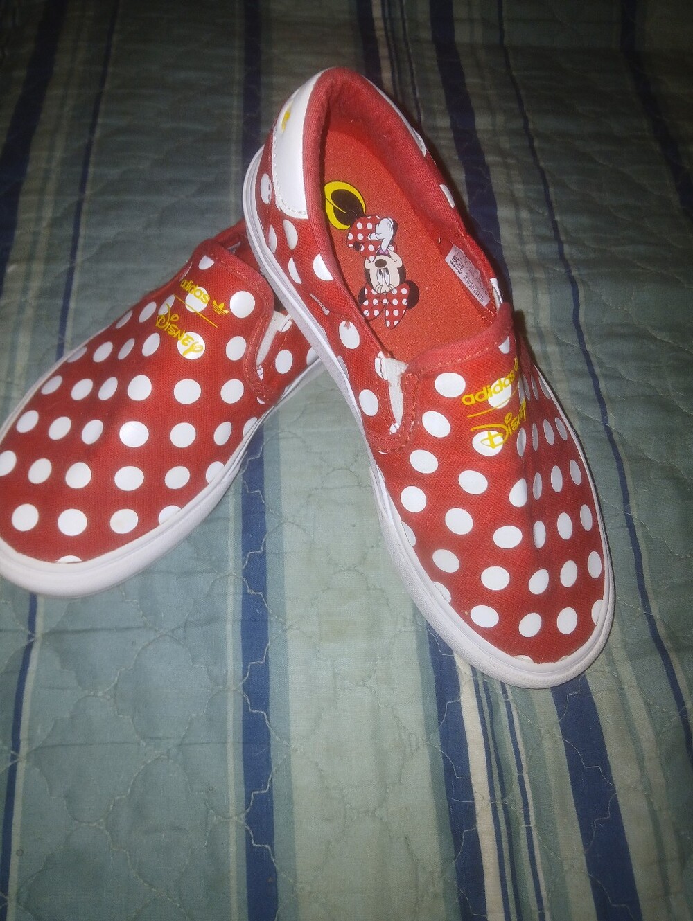 Disney Red and White Minnie Polka Dot Slip-On Sneakers